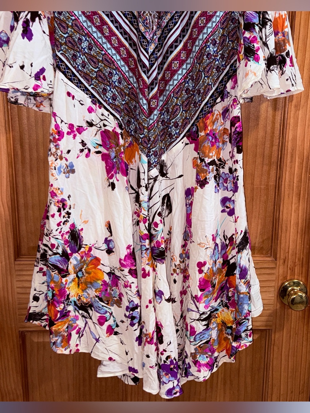 NWT Umgee “Full of Blooms” Kimono-Purple & Cream w/Multicolor Floral Accents-M - Picture 11 of 14